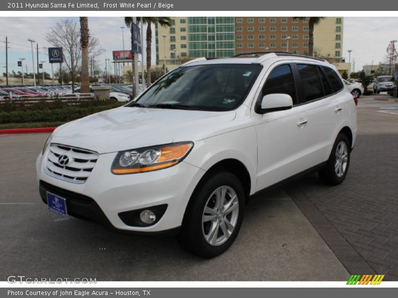 Frost White Pearl / Beige 2011 Hyundai Santa Fe Limited