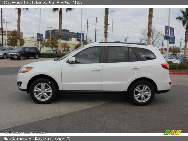 Frost White Pearl / Beige 2011 Hyundai Santa Fe Limited