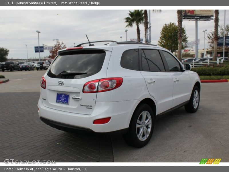 Frost White Pearl / Beige 2011 Hyundai Santa Fe Limited