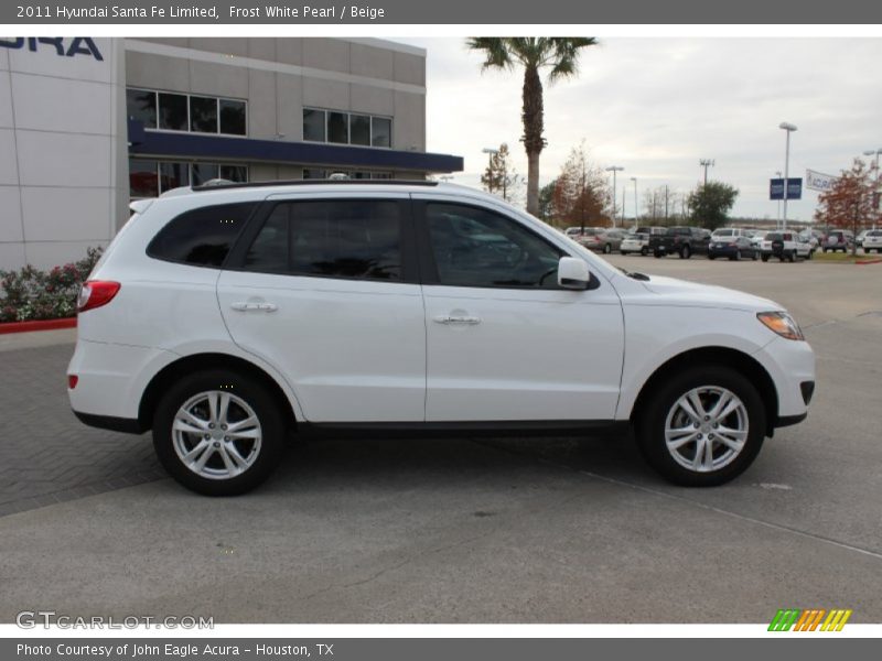Frost White Pearl / Beige 2011 Hyundai Santa Fe Limited
