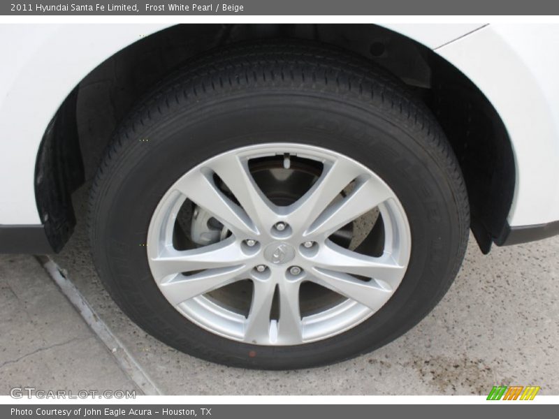 Frost White Pearl / Beige 2011 Hyundai Santa Fe Limited
