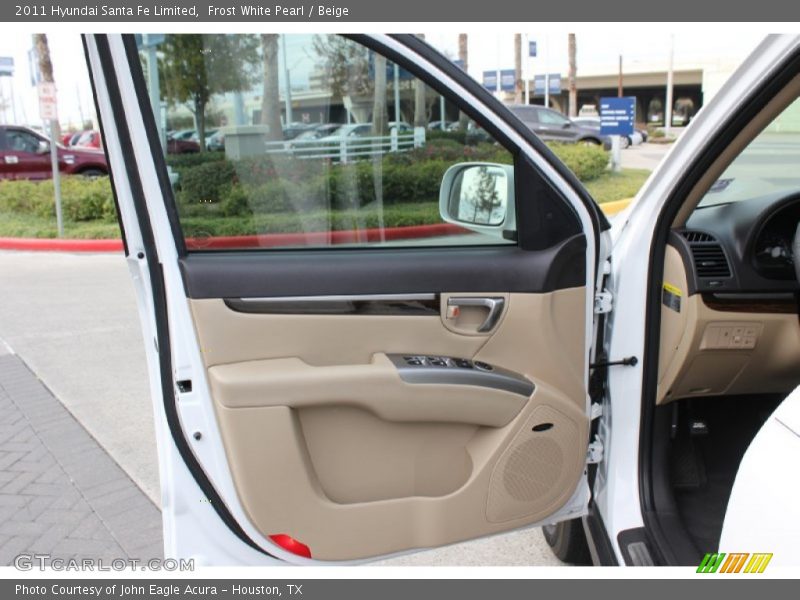 Frost White Pearl / Beige 2011 Hyundai Santa Fe Limited