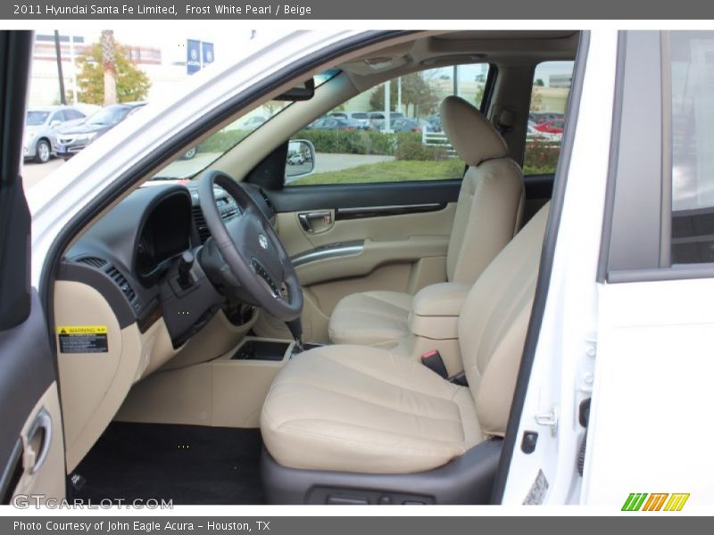 Frost White Pearl / Beige 2011 Hyundai Santa Fe Limited