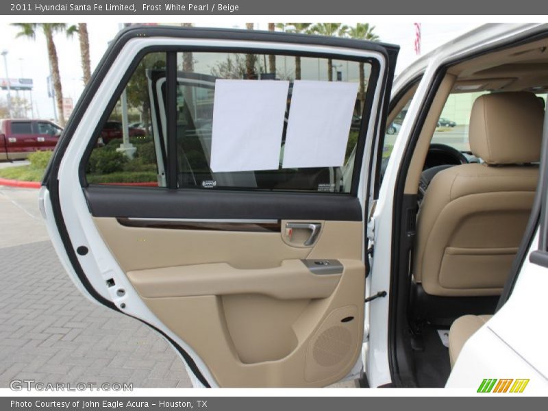 Frost White Pearl / Beige 2011 Hyundai Santa Fe Limited