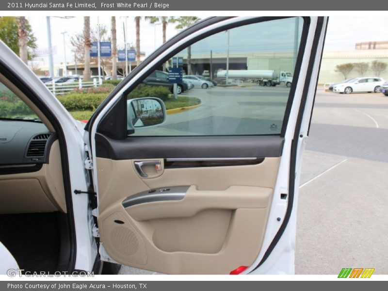 Frost White Pearl / Beige 2011 Hyundai Santa Fe Limited