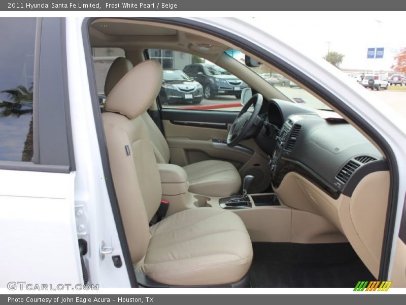 Frost White Pearl / Beige 2011 Hyundai Santa Fe Limited