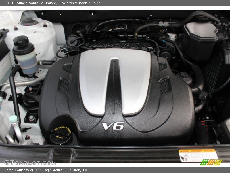 Frost White Pearl / Beige 2011 Hyundai Santa Fe Limited