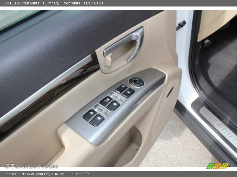 Frost White Pearl / Beige 2011 Hyundai Santa Fe Limited