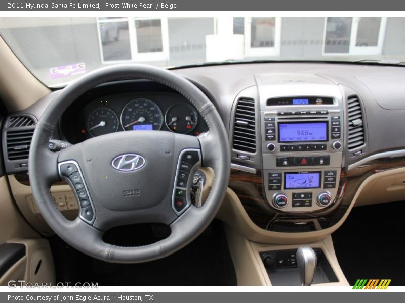 Frost White Pearl / Beige 2011 Hyundai Santa Fe Limited