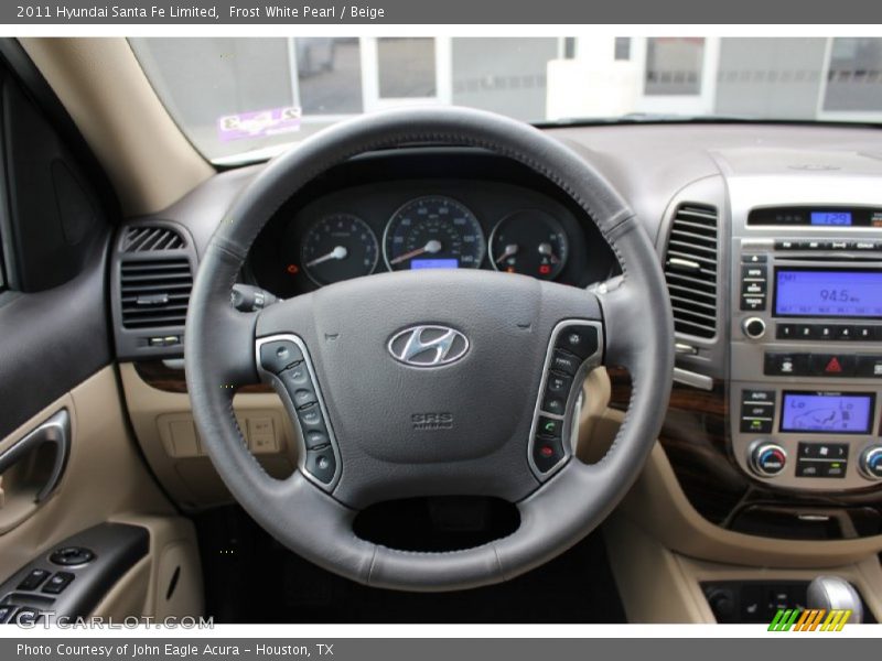 Frost White Pearl / Beige 2011 Hyundai Santa Fe Limited