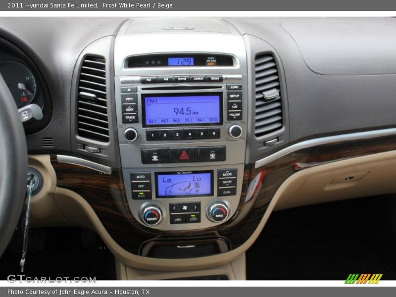 Frost White Pearl / Beige 2011 Hyundai Santa Fe Limited