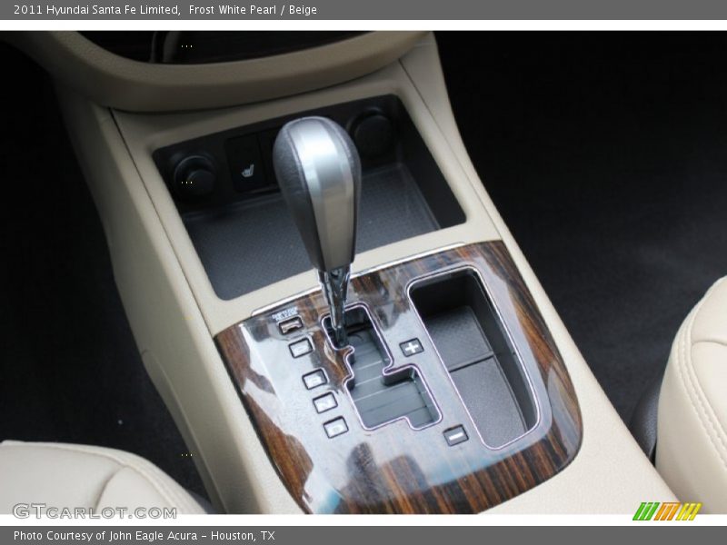 Frost White Pearl / Beige 2011 Hyundai Santa Fe Limited