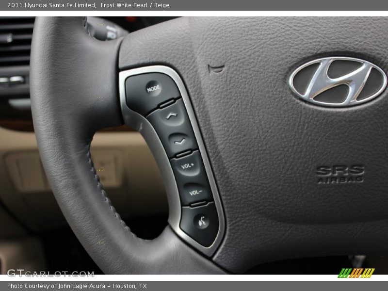 Frost White Pearl / Beige 2011 Hyundai Santa Fe Limited