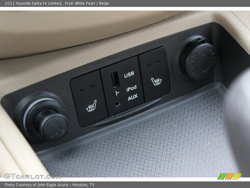 Frost White Pearl / Beige 2011 Hyundai Santa Fe Limited
