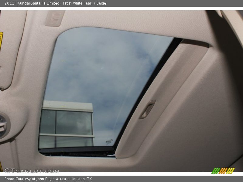 Frost White Pearl / Beige 2011 Hyundai Santa Fe Limited