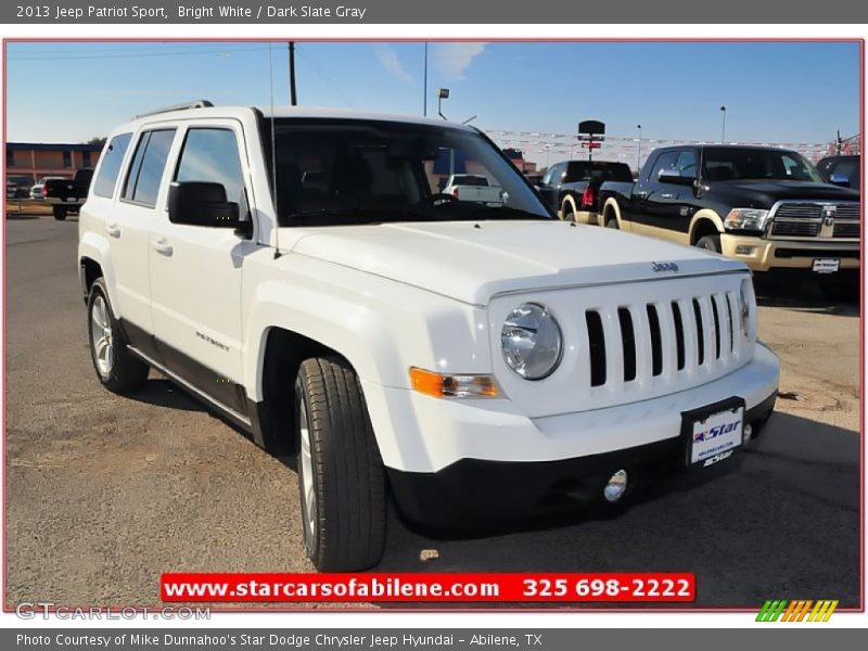 Bright White / Dark Slate Gray 2013 Jeep Patriot Sport
