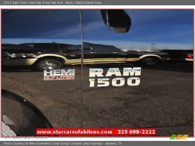 Black / Black/Diesel Gray 2013 Ram 1500 Lone Star Crew Cab 4x4