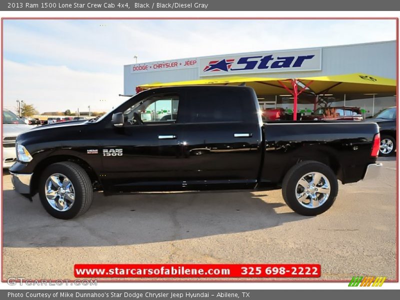 Black / Black/Diesel Gray 2013 Ram 1500 Lone Star Crew Cab 4x4