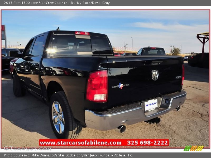 Black / Black/Diesel Gray 2013 Ram 1500 Lone Star Crew Cab 4x4