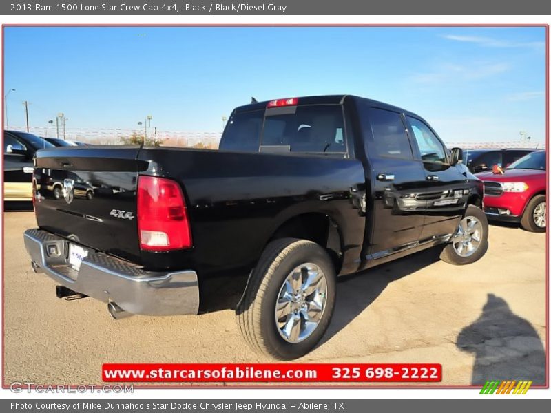 Black / Black/Diesel Gray 2013 Ram 1500 Lone Star Crew Cab 4x4