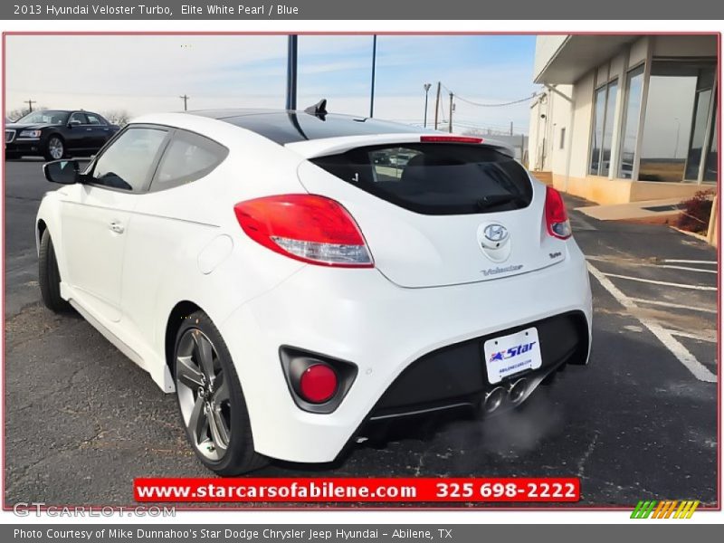 Elite White Pearl / Blue 2013 Hyundai Veloster Turbo
