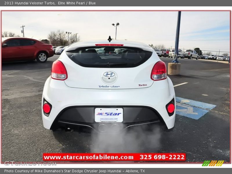 Elite White Pearl / Blue 2013 Hyundai Veloster Turbo