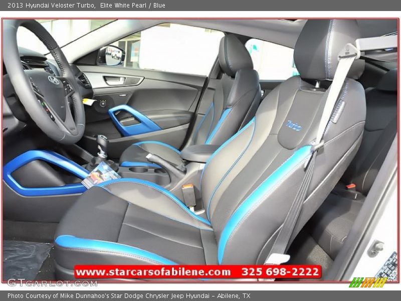 Elite White Pearl / Blue 2013 Hyundai Veloster Turbo