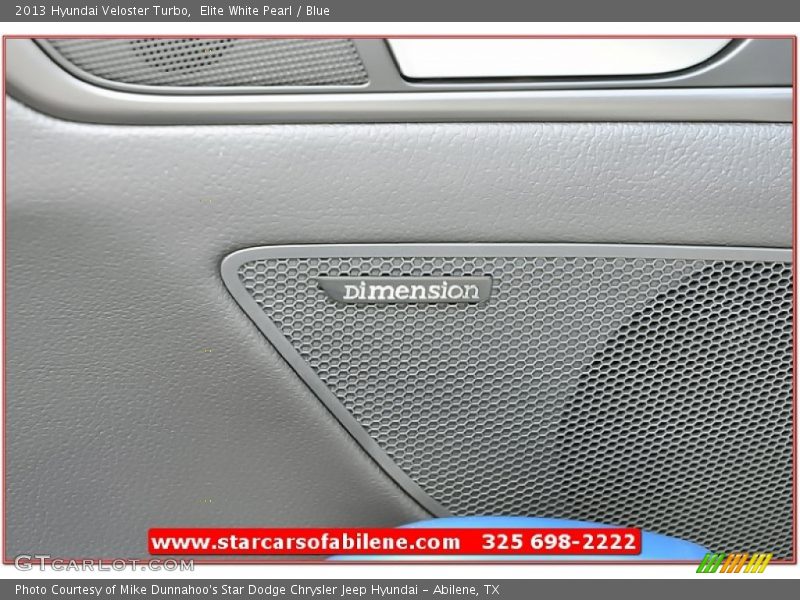 Elite White Pearl / Blue 2013 Hyundai Veloster Turbo