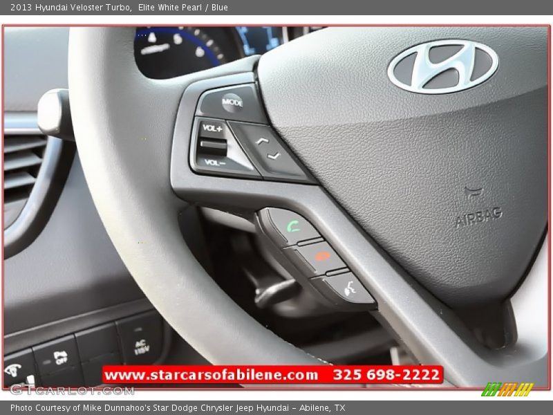 Elite White Pearl / Blue 2013 Hyundai Veloster Turbo