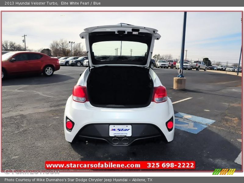 Elite White Pearl / Blue 2013 Hyundai Veloster Turbo