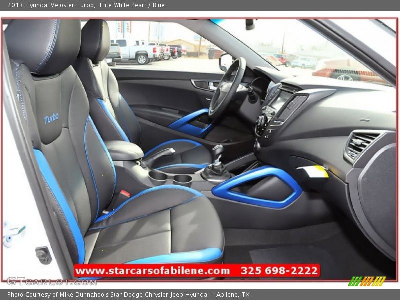 Elite White Pearl / Blue 2013 Hyundai Veloster Turbo