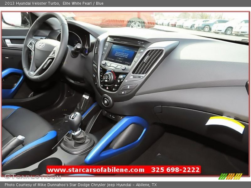 Elite White Pearl / Blue 2013 Hyundai Veloster Turbo