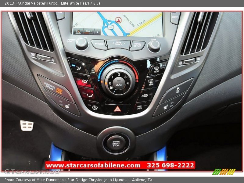 Elite White Pearl / Blue 2013 Hyundai Veloster Turbo