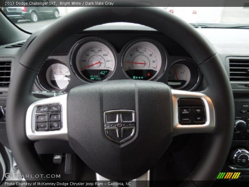 Bright White / Dark Slate Gray 2013 Dodge Challenger SXT