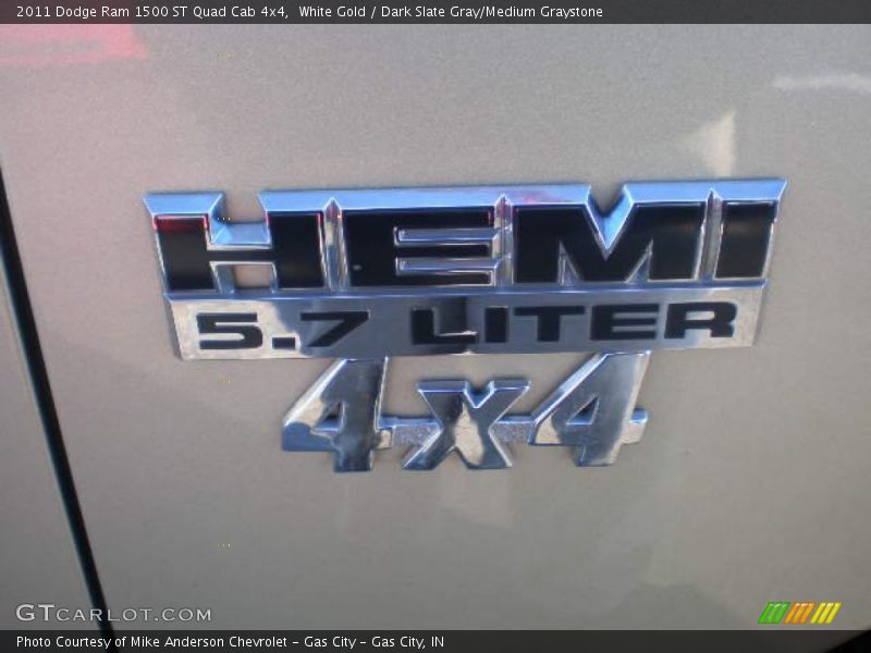 White Gold / Dark Slate Gray/Medium Graystone 2011 Dodge Ram 1500 ST Quad Cab 4x4