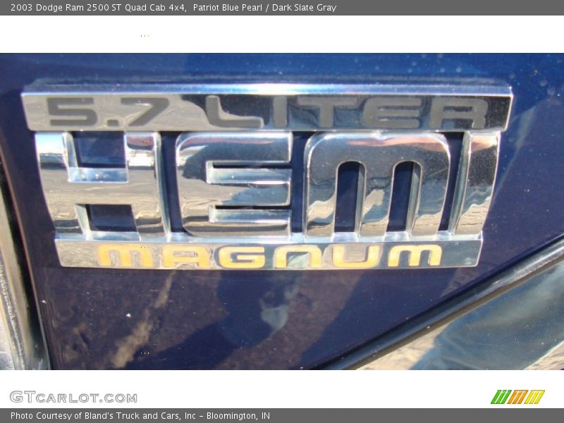 Patriot Blue Pearl / Dark Slate Gray 2003 Dodge Ram 2500 ST Quad Cab 4x4