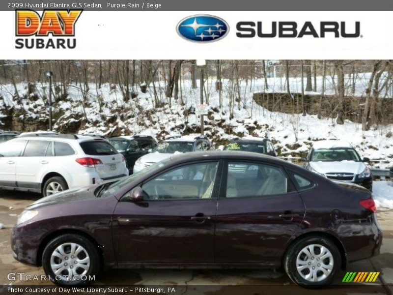 Purple Rain / Beige 2009 Hyundai Elantra GLS Sedan
