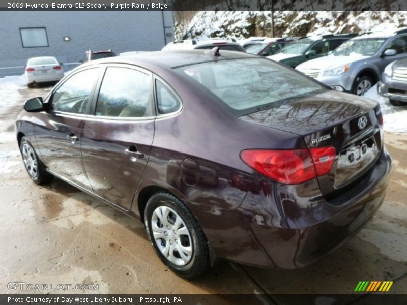 Purple Rain / Beige 2009 Hyundai Elantra GLS Sedan