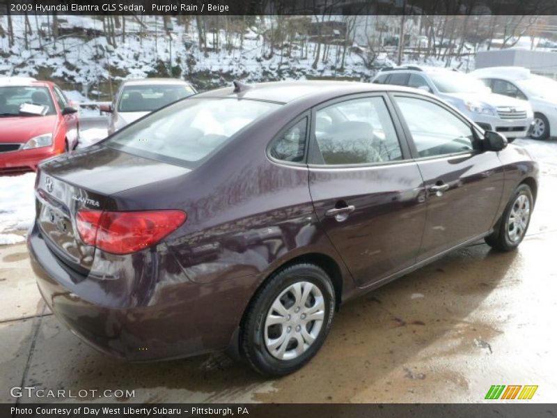 Purple Rain / Beige 2009 Hyundai Elantra GLS Sedan