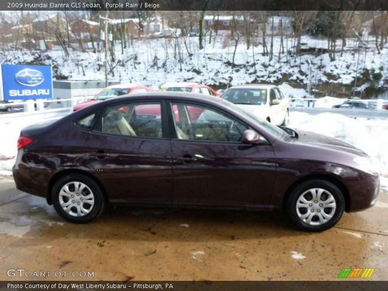 Purple Rain / Beige 2009 Hyundai Elantra GLS Sedan