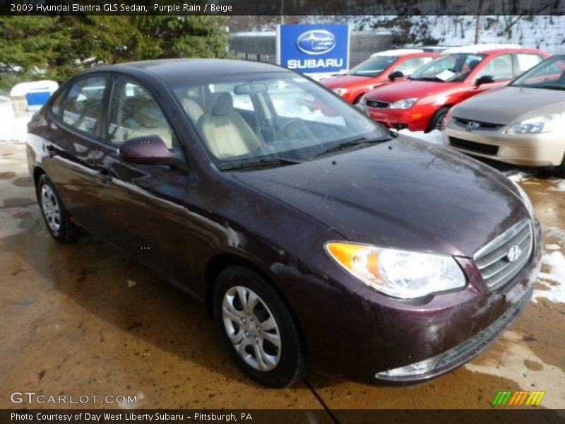 Purple Rain / Beige 2009 Hyundai Elantra GLS Sedan