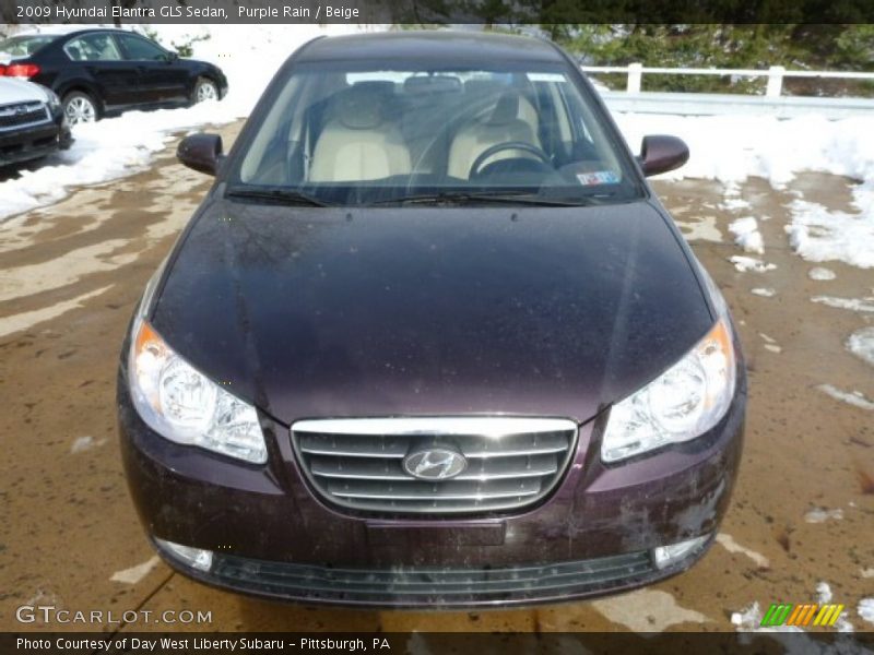 Purple Rain / Beige 2009 Hyundai Elantra GLS Sedan