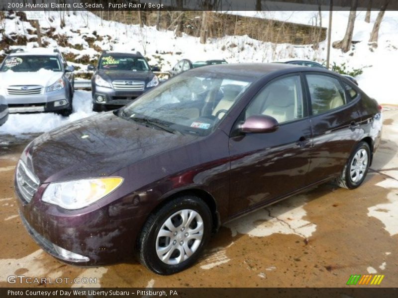 Purple Rain / Beige 2009 Hyundai Elantra GLS Sedan