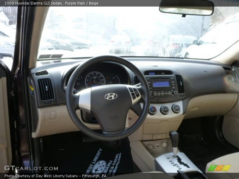 Purple Rain / Beige 2009 Hyundai Elantra GLS Sedan