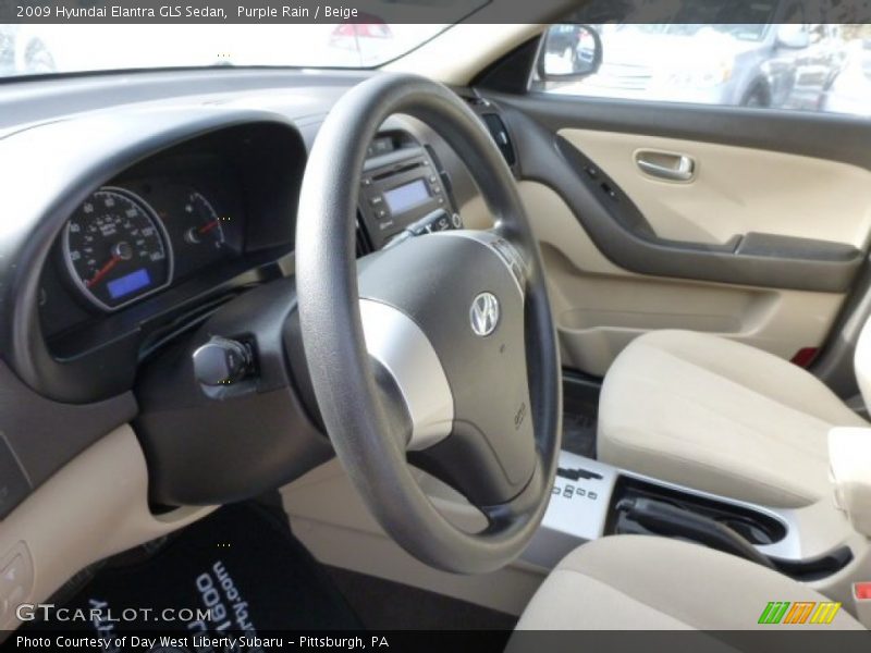 Purple Rain / Beige 2009 Hyundai Elantra GLS Sedan