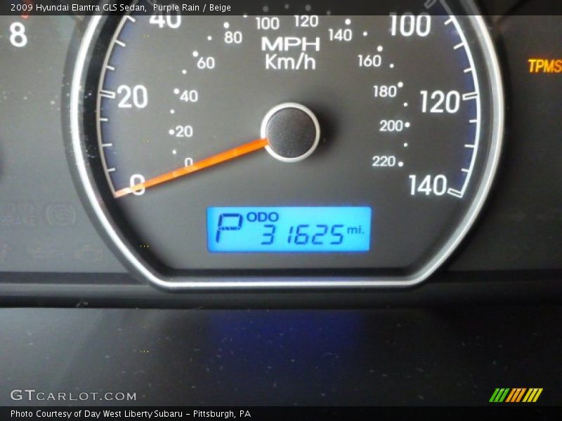 Purple Rain / Beige 2009 Hyundai Elantra GLS Sedan