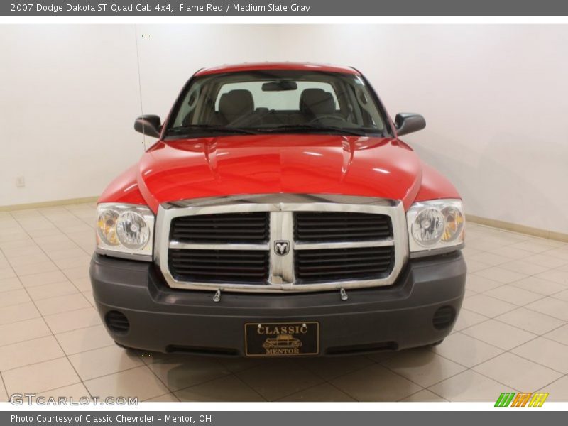 Flame Red / Medium Slate Gray 2007 Dodge Dakota ST Quad Cab 4x4