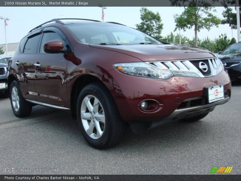 Merlot Metallic / Beige 2009 Nissan Murano SL