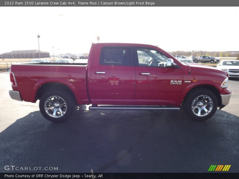Flame Red / Canyon Brown/Light Frost Beige 2013 Ram 1500 Laramie Crew Cab 4x4