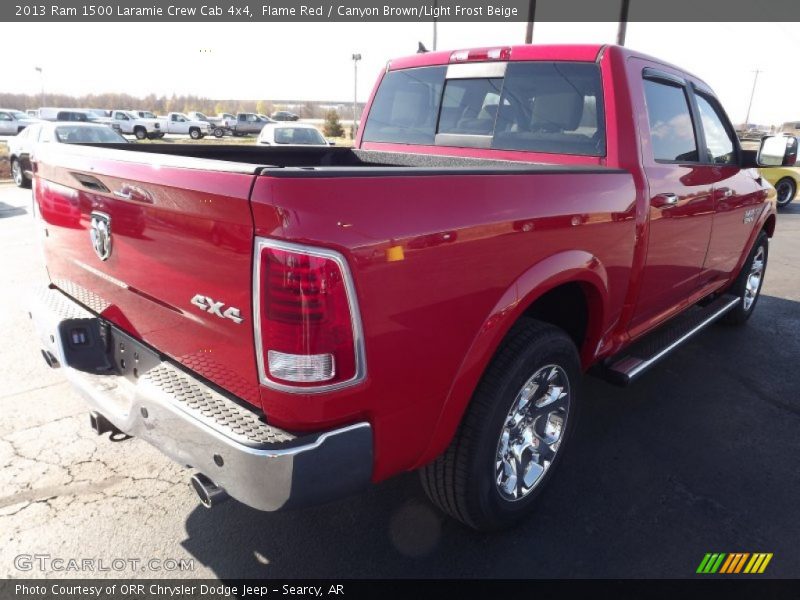 Flame Red / Canyon Brown/Light Frost Beige 2013 Ram 1500 Laramie Crew Cab 4x4